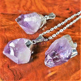 Purple Amethyst Crystal Point Pendant (Silver Plated) Wholesale Craft Supplies & Tools > Beads Gems & Cabochons >
