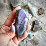 Purple Sunset Flash Labradorite One-Side Polished Slabs - Magick Souls