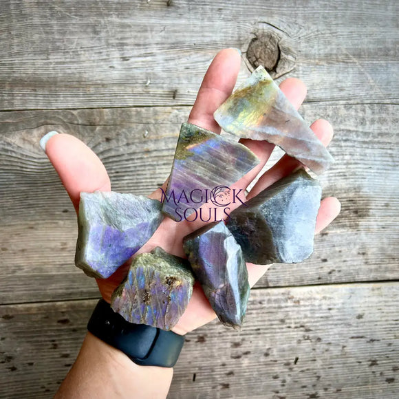 Purple Sunset Flash Labradorite One-Side Polished Slabs - Magick Souls