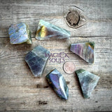 Purple Sunset Flash Labradorite One-Side Polished Slabs - Magick Souls