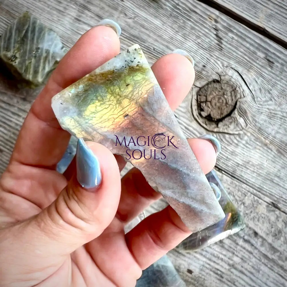 Purple Sunset Flash Labradorite One-Side Polished Slabs - Magick Souls