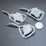 Quartz Crystal Cluster Pendant (Silver Plated) Statement Piece Craft Supplies & Tools > Beads Gems & Cabochons > Charms