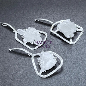 Quartz Crystal Cluster Pendant (Silver Plated) Statement Piece Craft Supplies & Tools > Beads Gems & Cabochons > Charms