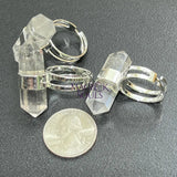Quartz Crystal Point Adjustable Ring (Silver Plated) Costume Jewelry Supply Jewelry > Bracelets > Cuff Bracelets