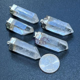 Quartz Crystal Point Pendant (Silver Plated) Gemstone Jewelry Necklace Charm Supply Craft Supplies & Tools > Beads Gems