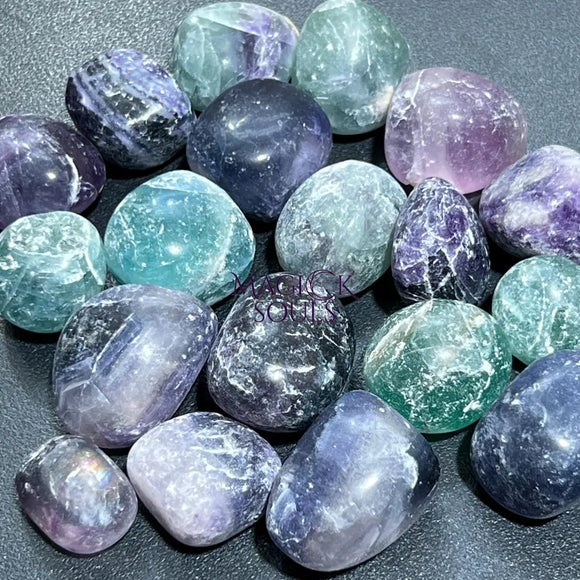 Rainbow Fluorite Crystal Tumbled Stones (By The Piece or Pound) Wholesale Home & Living > Home Decor > Home Accents >