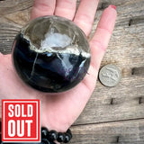 Rare UV Reactive Volcano Agate sphere 60mm Magick Souls