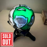 Rare UV Reactive Volcano Agate sphere 70mm Magick Souls