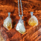 Raw Citrine Crystal Point Pendant (Silver Bail) Gemstone Jewelry Necklace Supply Craft Supplies & Tools > Beads Gems &