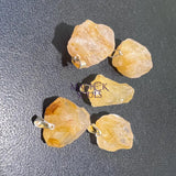 Raw Golden Healer Quartz Crystal Small Petite Pendant (Silver Plated Bail) Rough Jewelry Supply Necklace Charm Jewelry