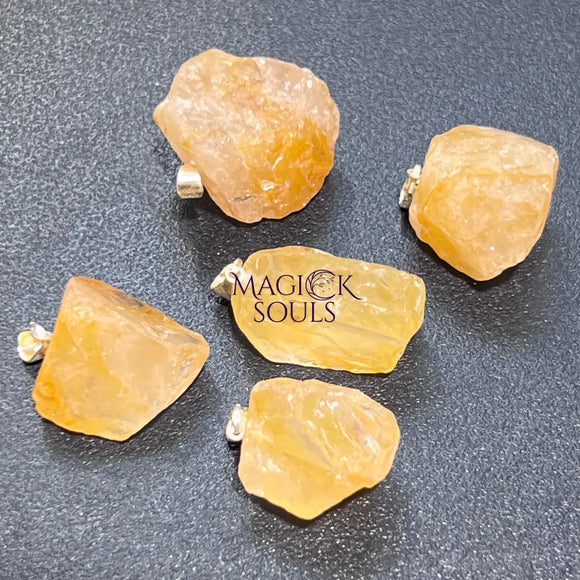 Raw Golden Healer Quartz Crystal Small Petite Pendant (Silver Plated Bail) Rough Jewelry Supply Necklace Charm Jewelry