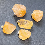 Raw Golden Healer Quartz Crystal Small Petite Pendant (Silver Plated Bail) Rough Jewelry Supply Necklace Charm Jewelry