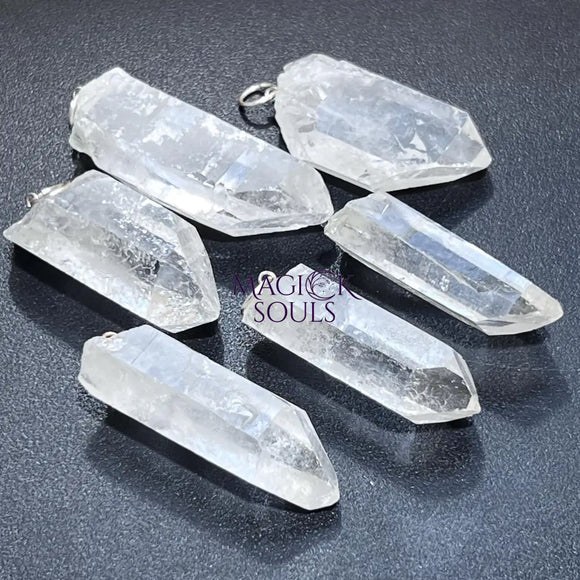 Raw Quartz Crystal Pendant Large Rough Clear Point Necklace Jewelry > Necklaces > Crystal Necklaces