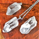 Raw Quartz Crystal Pendant Point Pendant Silver Necklace Charm Gemstone Retail Pendants