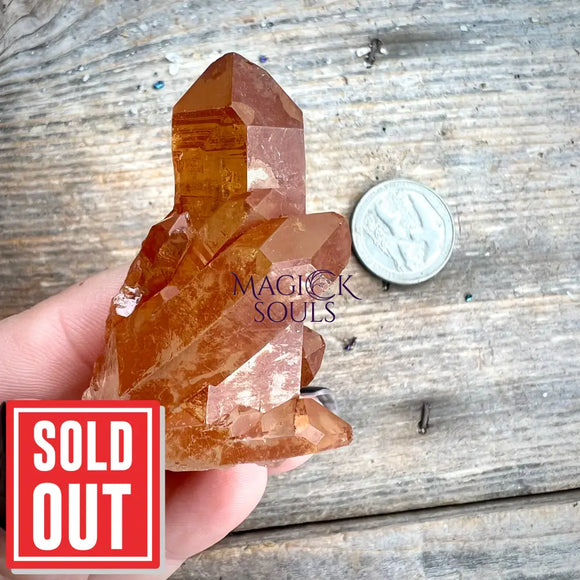 Red Hematoid Orange Tangerine Quartz Cluster Magick Souls