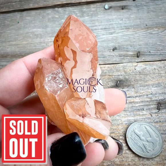 Red Hematoid Orange Tangerine Quartz Cluster Magick Souls
