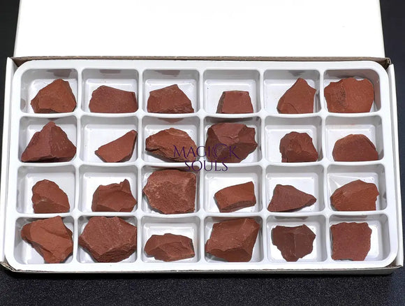Red Jasper (24 Pcs) Box Flat Bulk Wholesale Lot Rough Raw Stones Natural Gemstones Home & Living > Home Decor > Home
