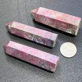 Red Ruby With Fuchsite Crystal Standing Tower Obelisk Point (UV Reactive) Carving Home & Living > Home Decor > Home