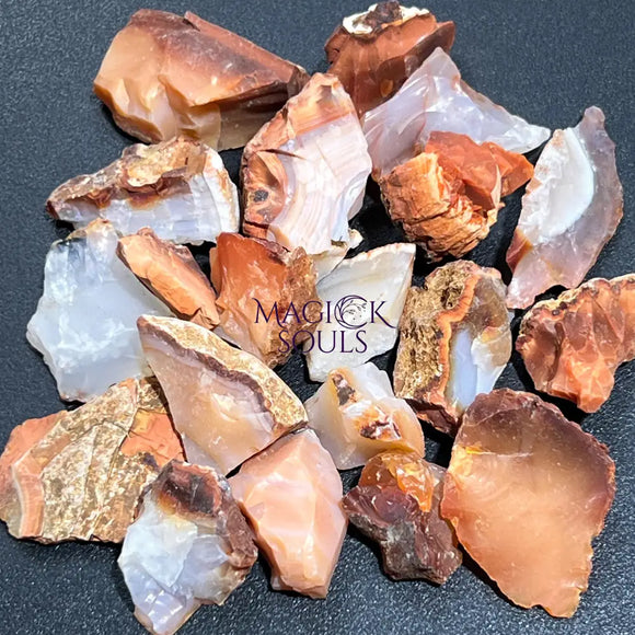 Red White Mixed Carnelian Agate Crystal Rough Raw Stones (By The Piece or Pound) Wholesale Home & Living > Home Decor >