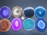 Round Circular Agate Slices (1 Pound)(3.5 3.8 Inches)(Size #2) One LB Wholesale Pink Black Blue Teal Pink Purple Red