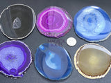 Round Circular Agate Slices (1 Pound)(3.7 4.0 Inches)(Size #3) One LB Wholesale Pink Black Blue Teal Pink Purple Red