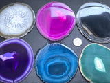 Round Circular Agate Slices (2 Pounds)(4.5 5.0 Inches)(Size #4) Two LBs Wholesale Pink Black Blue Natural Teal Pink
