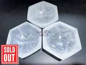 Selenite Crystal Bowl Large Dish Hexagon 6 Sided Healing Crystals And Stones Home & Living > Spirituality & Religion >