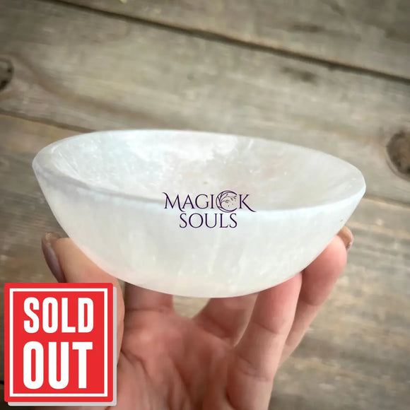 Selenite Crystal Charging Bowl 4” Magick Souls