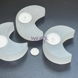 Selenite Crystal Crescent Moon Tealight Candle Carving Gemstone Home Decor Home & Living > Home Decor > Candles & Home
