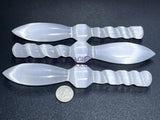 Selenite Crystal Decorative Sword Knife Spiral Point Wand (7 8 Inches) Wholesale Carving Home & Living > Spirituality &