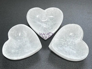 Selenite Crystal Heart Bowl (4 Inch) Carving Gemstone Decor Supply Home & Living > Spirituality & Religion > Reiki &