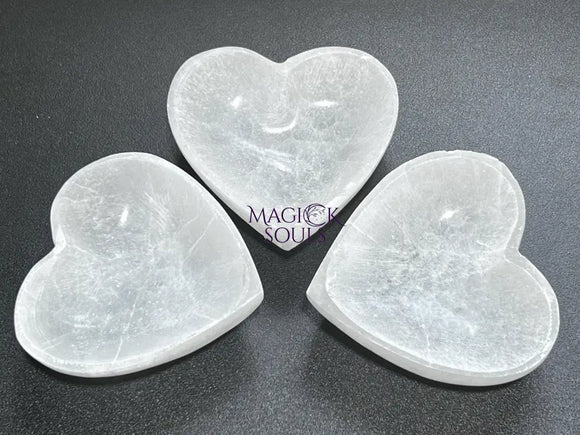 Selenite Crystal Heart Bowl (4 Inch) Carving Gemstone Decor Supply Home & Living > Spirituality & Religion > Reiki &