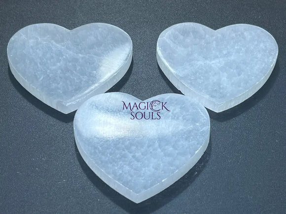 Selenite Crystal Heart Plate (4 Inches) Polished Gemstone Carving Decor Home & Living > Spirituality & Religion >
