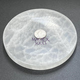 Selenite Crystal Large Round Circle Plate (5.5 Inches) Gemstone Decor Supply Home & Living > Home Decor > Home Accents