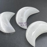 Selenite Crystal Puffy Crescent Moon Carving Gemstone Home Decor Supply Art & Collectibles > Sculpture > Art Objects