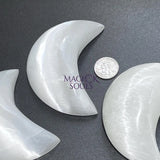 Selenite Crystal Puffy Crescent Moon Carving Gemstone Home Decor Supply Art & Collectibles > Sculpture > Art Objects