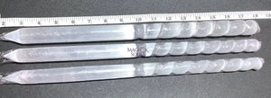 Selenite Crystal Spiral Point Wands (Set of 3) Extra Large Long Wholesale Bulk Lot Home & Living > Spirituality &