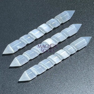 Selenite Crystal Spiral Wand Double Terminated Point Carving Wholesale Home & Living > Spirituality & Religion > Reiki