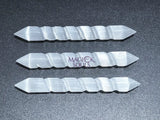 Selenite Crystal Spiral Wand Double Terminated Point Carving Wholesale Home & Living > Spirituality & Religion > Reiki