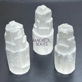 Selenite Crystal Standing Tower Medium (4 Inches) Gemstone Home Decor Supply Home & Living > Home Decor > Home Accents