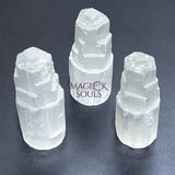 Selenite Crystal Standing Tower Medium (4 Inches) Gemstone Home Decor Supply Home & Living > Home Decor > Home Accents