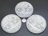 Selenite Crystal Tree Of Life Round Circle Plate (4 Inch) Gemstone Decor Supply Home & Living > Home Decor > Home