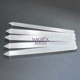 Selenite Crystal Wand Point Thin Pencil Shaped Crystal Carving Home & Living > Spirituality & Religion > Prayer Beads &
