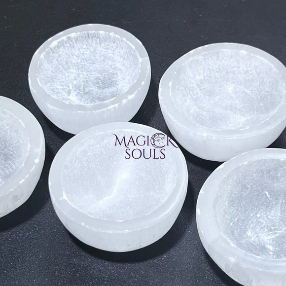 Selenite Mini 2 Inch Bowls Wholesale Gemstone Decor Carving Home & Living > Spirituality & Religion > Prayer Beads &
