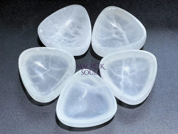 Selenite Triangle Crystal Bowl Charging Cleansing Healing Crystals And Stones Home & Living > Spirituality & Religion >