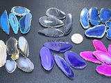 Small Agate Slices (By The Piece)(1 1.5 Inches)(Size #000) Wholesale Pink Black Blue Teal Pink Purple Red Mixed Colors
