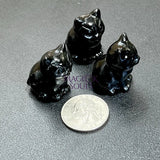 Small Black Obsidian Cat Kitten Carving Wholesale Home & Living > Home Decor > Home Accents > Rocks & Geodes