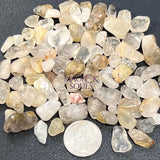 Small Gold Rutilated Quartz Crystal Tumbled Stones (By The Ounce or Pound) Wholesale Home & Living > Home Decor > Home