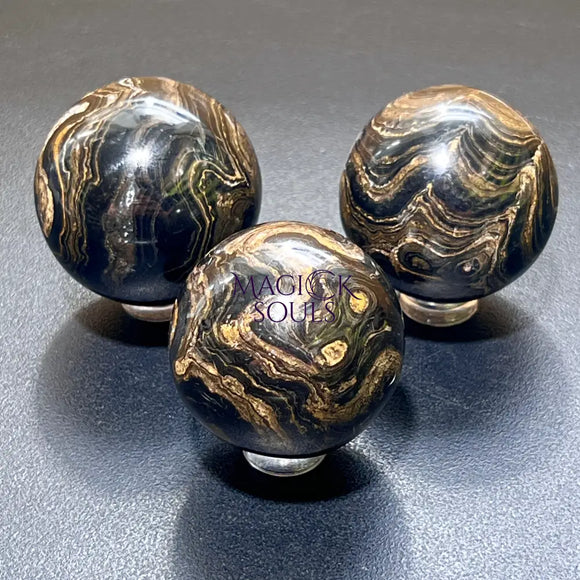 Stromatolite Fossil Spheres (1.5 Inches) Polished Carving Home & Living > Home Decor > Home Accents > Rocks & Geodes