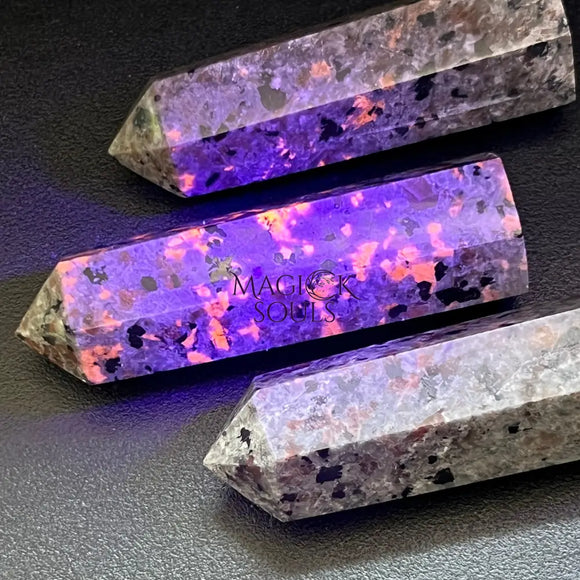 Syenite Standing Point Obelisk Tower (UV Reactive) Carving Gemstone Statue Home Decor Supply Home & Living > Home Decor